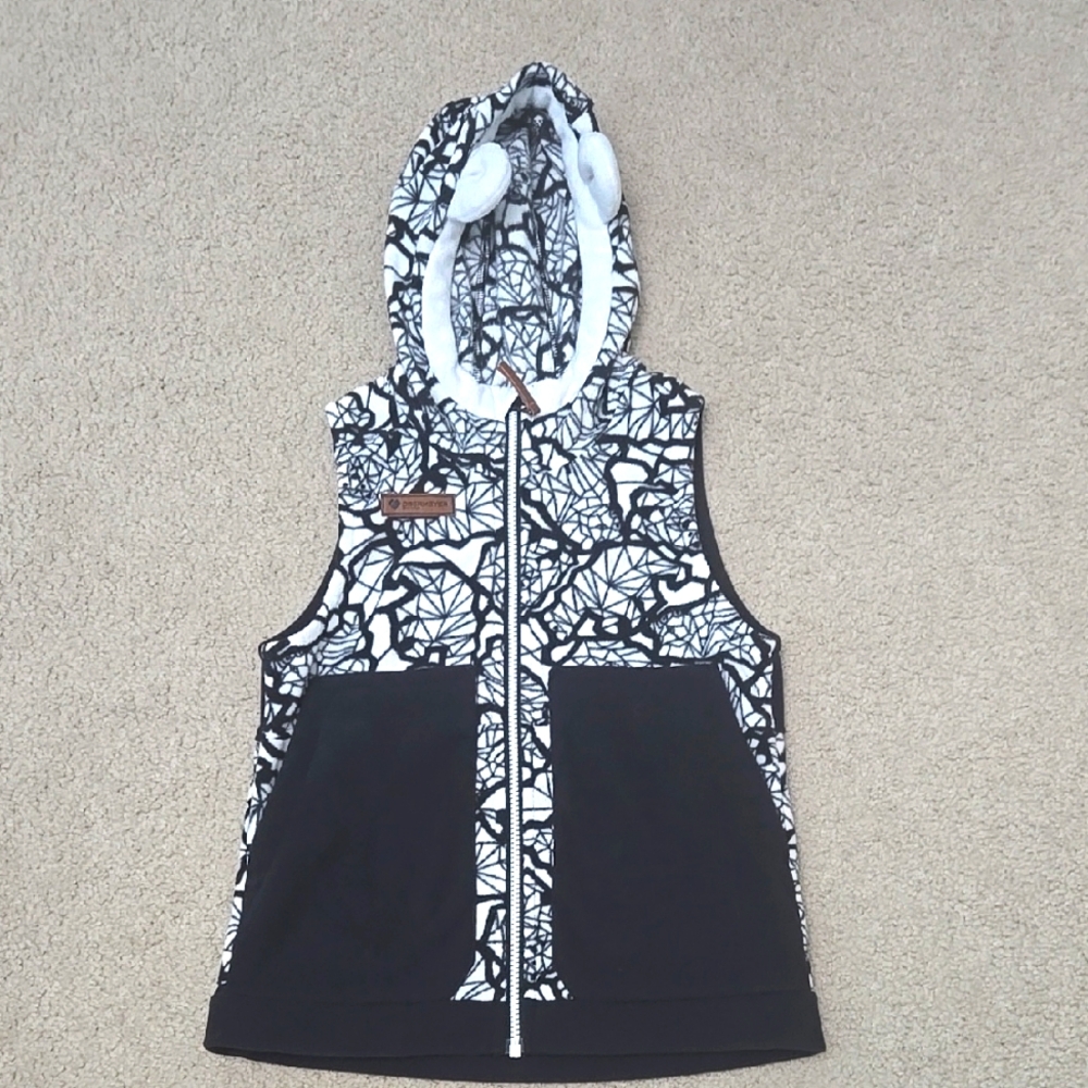 Obermeyer Black and White Hooded Vest - Xl